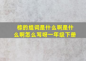 棕的组词是什么啊是什么啊怎么写呀一年级下册