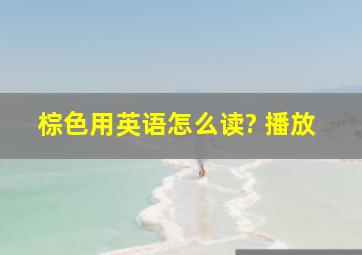 棕色用英语怎么读? 播放