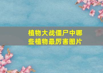 植物大战僵尸中哪些植物最厉害图片