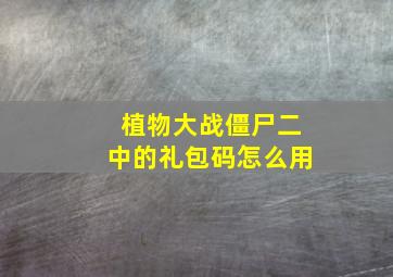 植物大战僵尸二中的礼包码怎么用