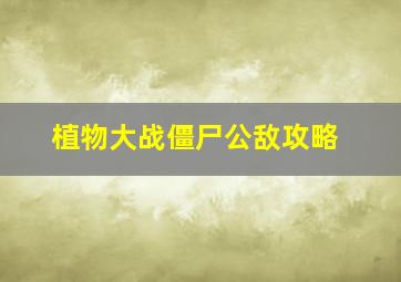 植物大战僵尸公敌攻略