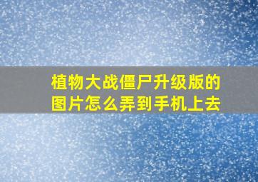 植物大战僵尸升级版的图片怎么弄到手机上去