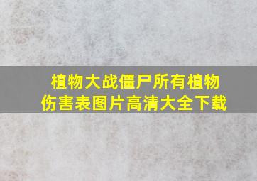 植物大战僵尸所有植物伤害表图片高清大全下载