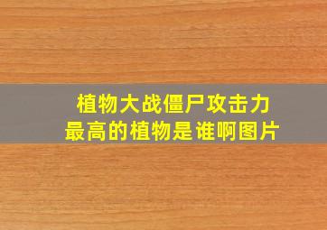 植物大战僵尸攻击力最高的植物是谁啊图片