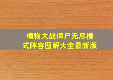 植物大战僵尸无尽模式阵容图解大全最新版