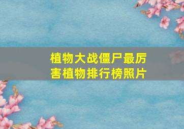 植物大战僵尸最厉害植物排行榜照片