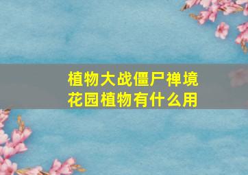 植物大战僵尸禅境花园植物有什么用