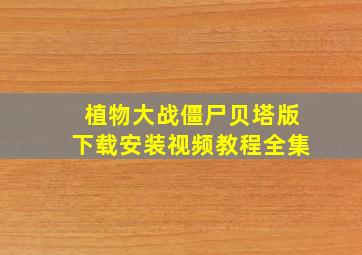 植物大战僵尸贝塔版下载安装视频教程全集