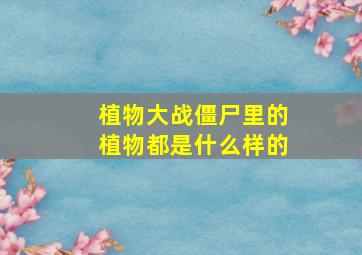 植物大战僵尸里的植物都是什么样的