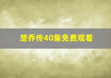 楚乔传40集免费观看