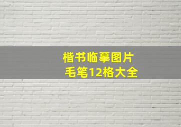 楷书临摹图片毛笔12格大全