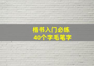 楷书入门必练40个字毛笔字