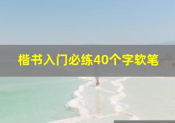 楷书入门必练40个字软笔