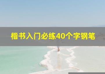 楷书入门必练40个字钢笔