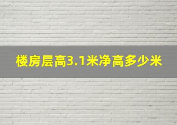 楼房层高3.1米净高多少米