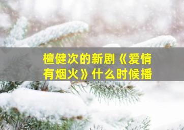 檀健次的新剧《爱情有烟火》什么时候播