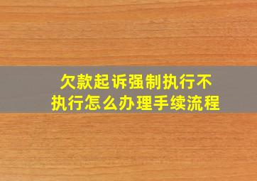 欠款起诉强制执行不执行怎么办理手续流程