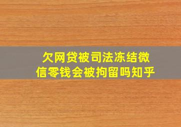 欠网贷被司法冻结微信零钱会被拘留吗知乎