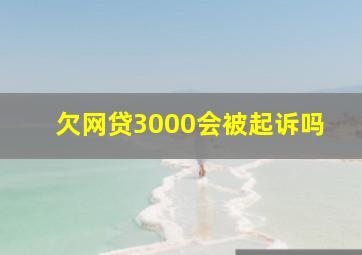 欠网贷3000会被起诉吗