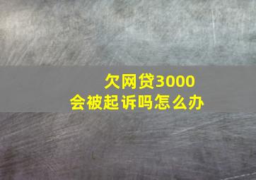 欠网贷3000会被起诉吗怎么办