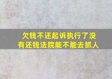 欠钱不还起诉执行了没有还钱法院能不能去抓人