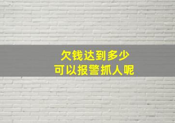 欠钱达到多少可以报警抓人呢