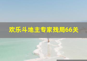 欢乐斗地主专家残局66关