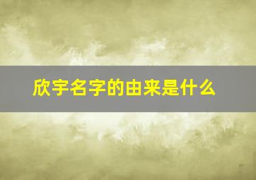 欣宇名字的由来是什么