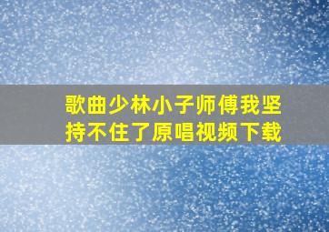 歌曲少林小子师傅我坚持不住了原唱视频下载