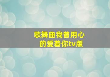 歌舞曲我曾用心的爱着你tv版