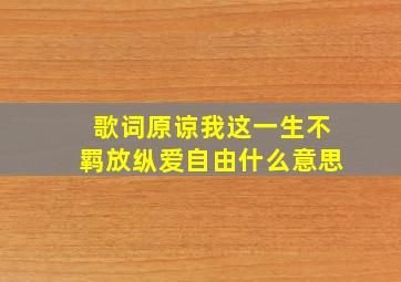 歌词原谅我这一生不羁放纵爱自由什么意思