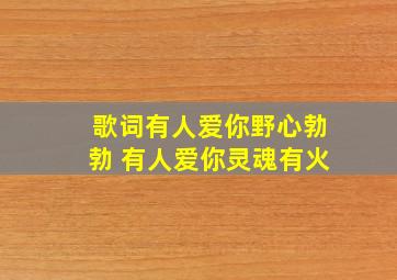 歌词有人爱你野心勃勃 有人爱你灵魂有火