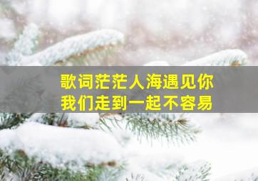 歌词茫茫人海遇见你我们走到一起不容易