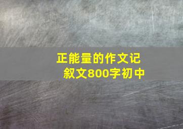 正能量的作文记叙文800字初中