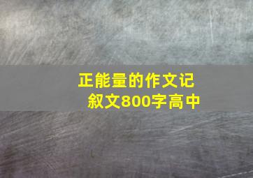 正能量的作文记叙文800字高中