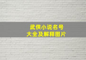 武侠小说名号大全及解释图片