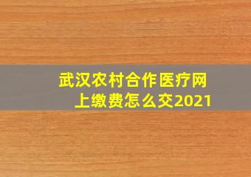 武汉农村合作医疗网上缴费怎么交2021