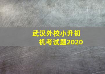 武汉外校小升初机考试题2020