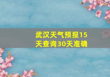 武汉天气预报15天查询30天准确