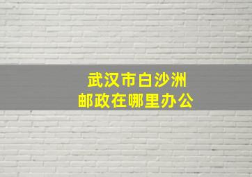 武汉市白沙洲邮政在哪里办公