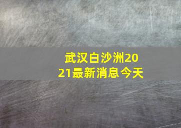 武汉白沙洲2021最新消息今天