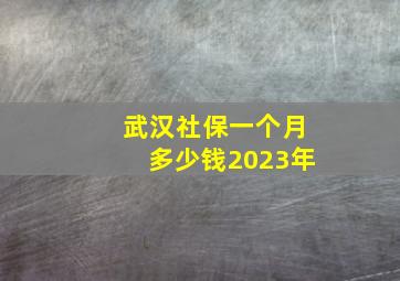 武汉社保一个月多少钱2023年