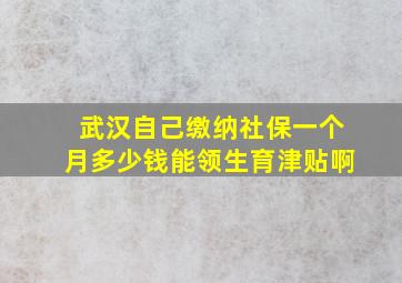 武汉自己缴纳社保一个月多少钱能领生育津贴啊