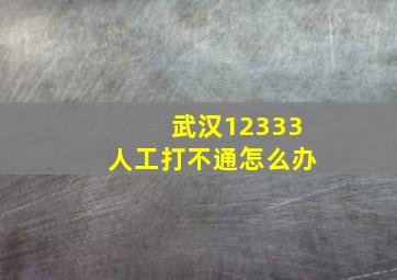 武汉12333人工打不通怎么办