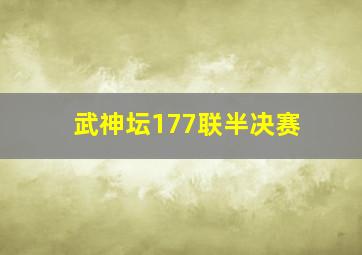 武神坛177联半决赛