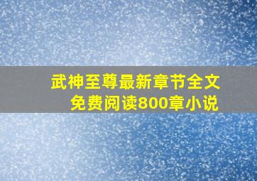 武神至尊最新章节全文免费阅读800章小说