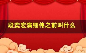 段奕宏演细伟之前叫什么