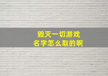 毁灭一切游戏名字怎么取的啊