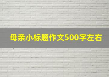 母亲小标题作文500字左右