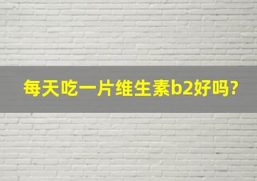 每天吃一片维生素b2好吗?